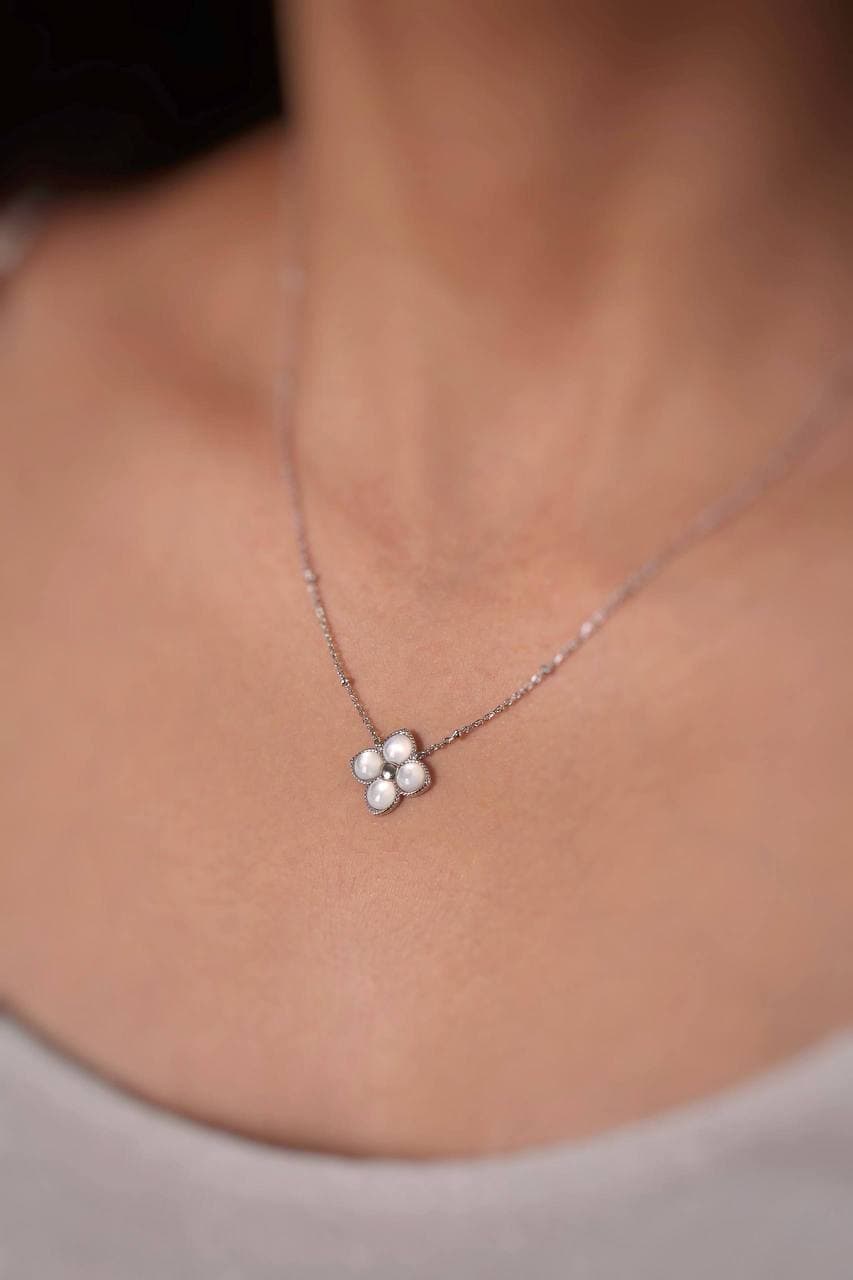 گردنبند صدفی چهار گل